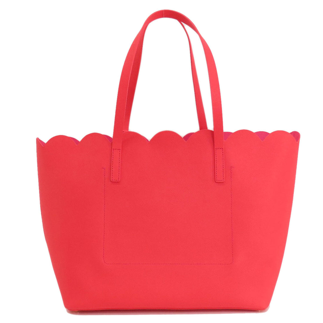 Kate Spade Tote Bag leather Red logo Women Used Authentic
