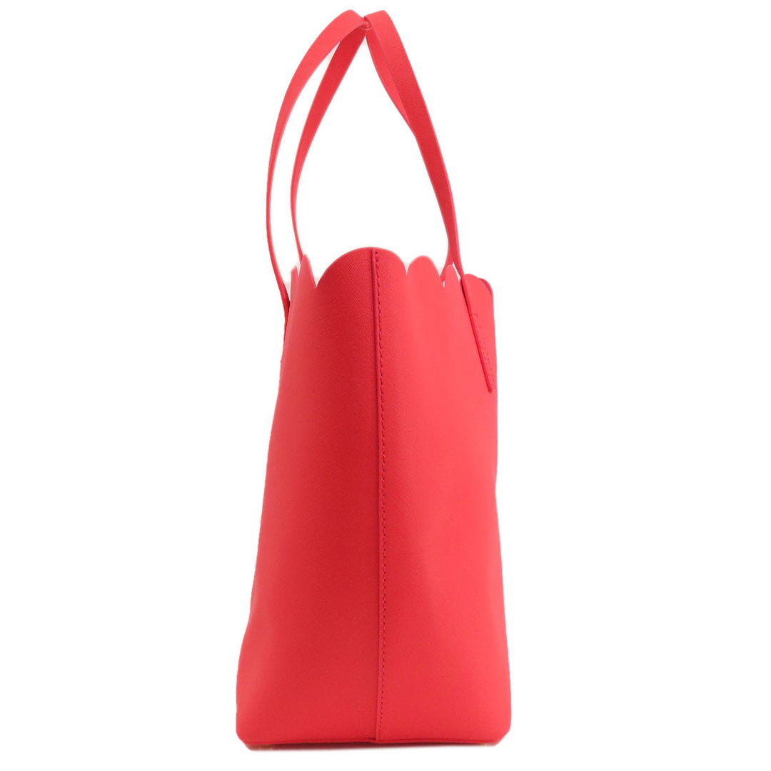 Kate Spade Tote Bag leather Red logo Women Used Authentic