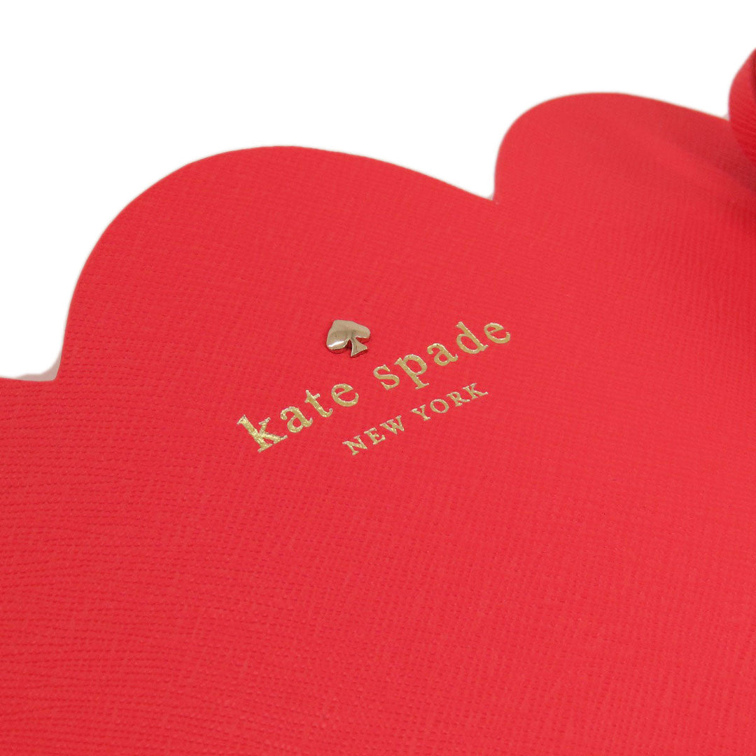 Kate Spade Tote Bag leather Red logo Women Used Authentic