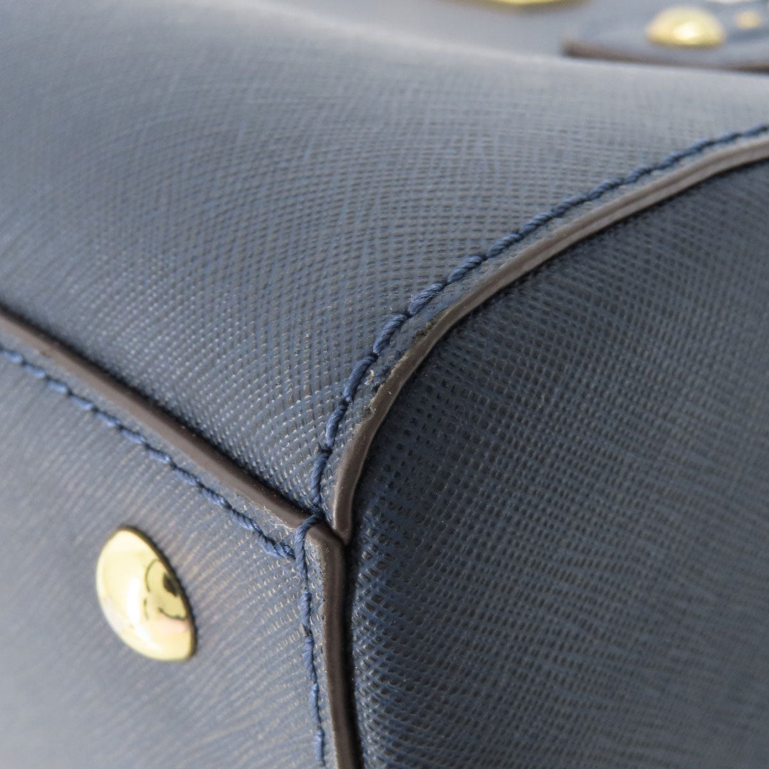 MICHAEL KORS Handbag leather Navy 2WAY Women Used Authentic