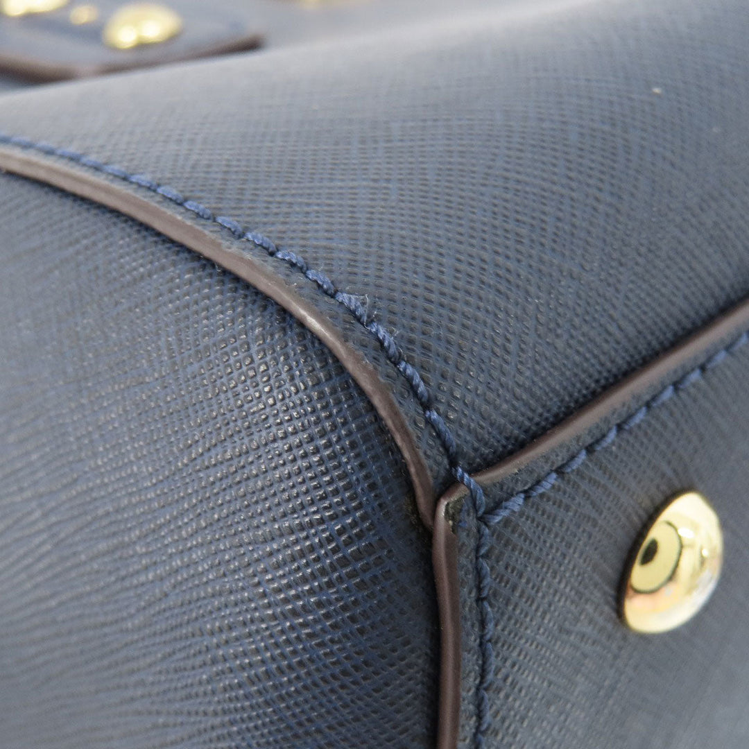 MICHAEL KORS Handbag leather Navy 2WAY Women Used Authentic