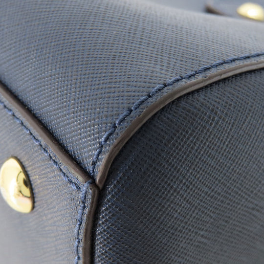 MICHAEL KORS Handbag leather Navy 2WAY Women Used Authentic