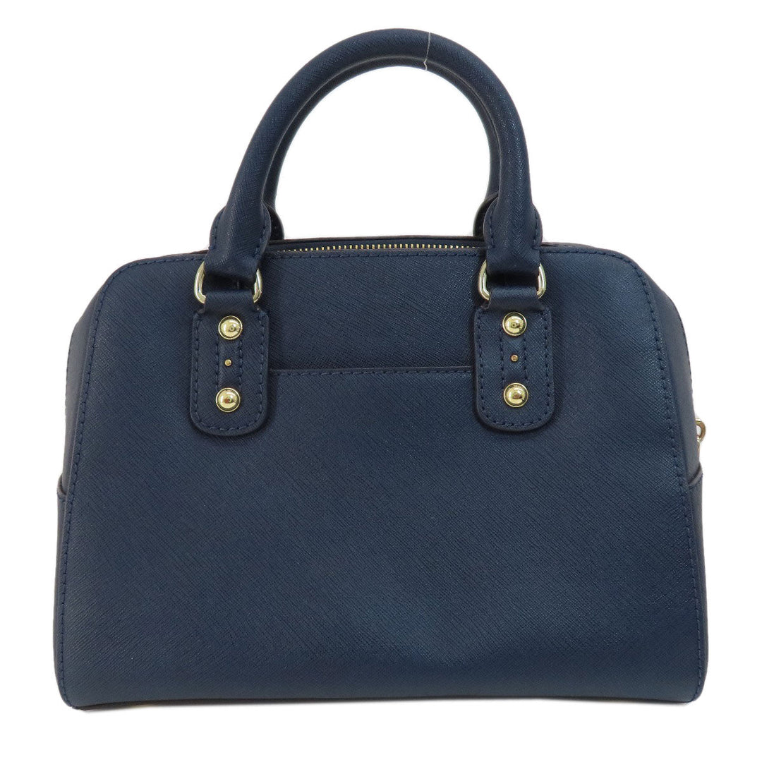 MICHAEL KORS Handbag leather Navy 2WAY Women Used Authentic