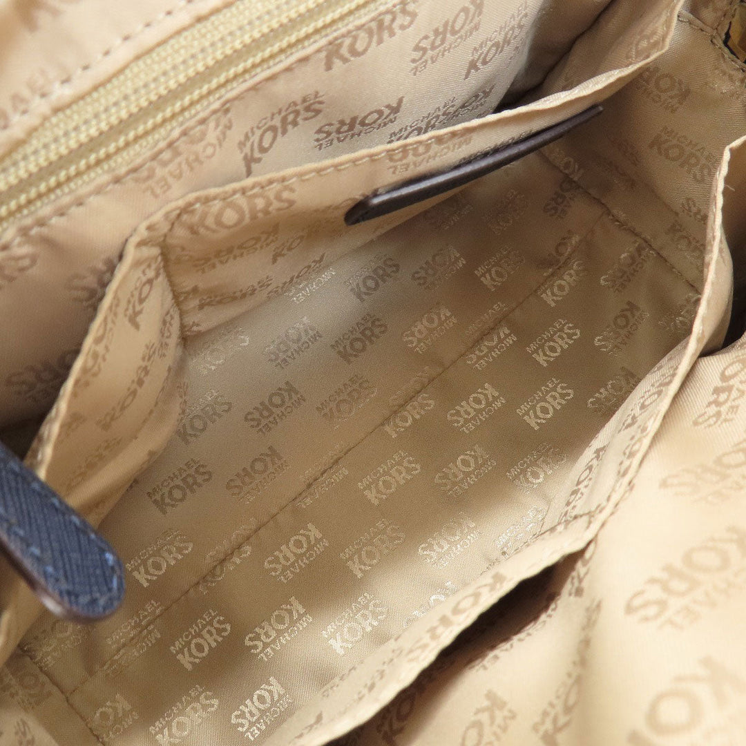 MICHAEL KORS Handbag leather Navy 2WAY Women Used Authentic