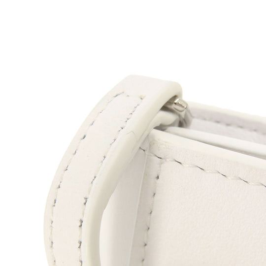 BURBERRY Shoulder Bag leather white Mini pochette Women Used Authentic