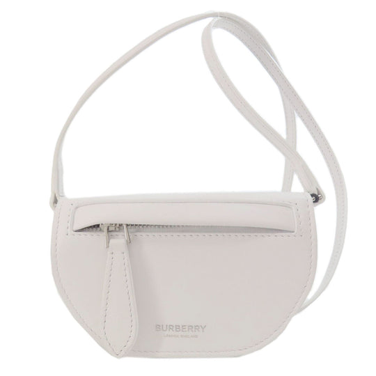 BURBERRY Shoulder Bag leather white Mini pochette Women Used Authentic