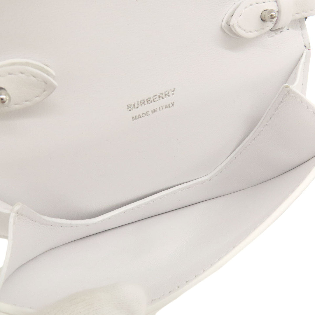 BURBERRY Shoulder Bag leather white Mini pochette Women Used Authentic