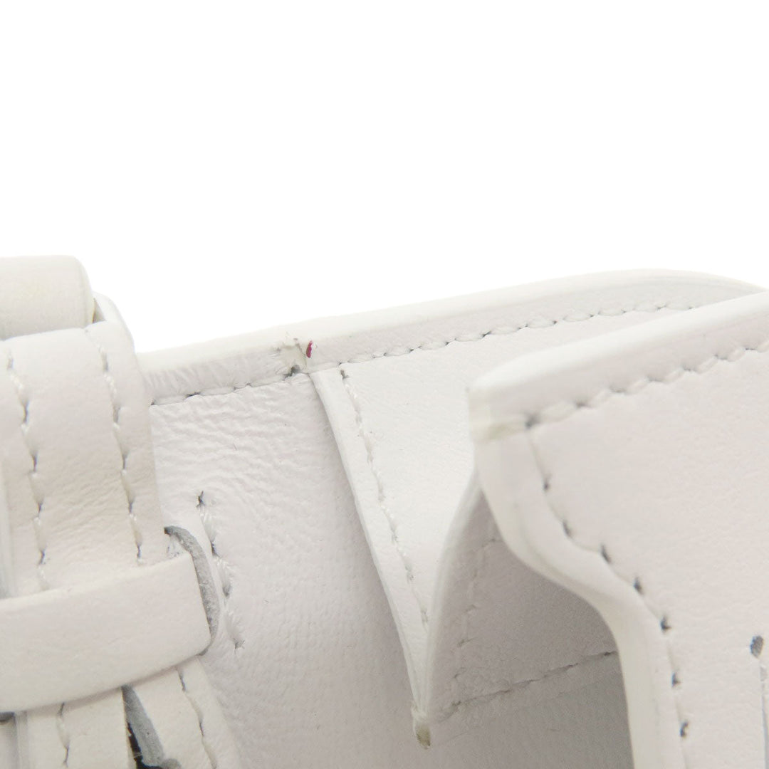 BURBERRY Shoulder Bag leather white Mini pochette Women Used Authentic