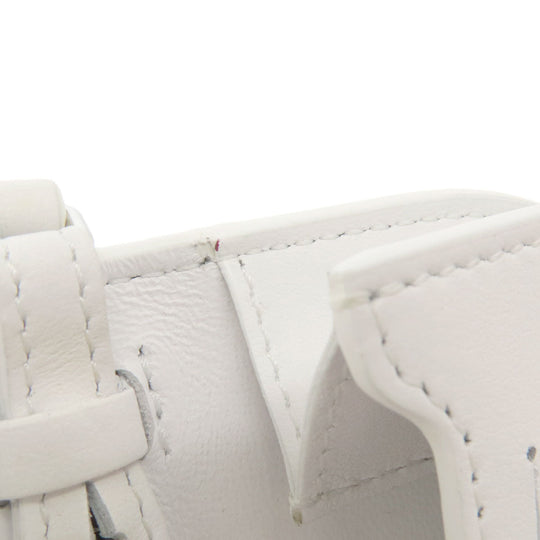 BURBERRY Shoulder Bag leather white Mini pochette Women Used Authentic