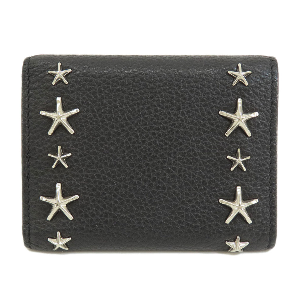 JIMMY CHOO Card Case leather black Star motif Women Used Authentic
