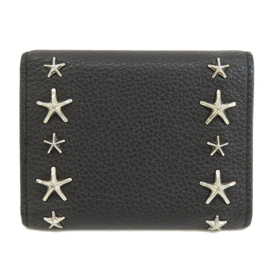 JIMMY CHOO Card Case leather black Star motif Women Used Authentic
