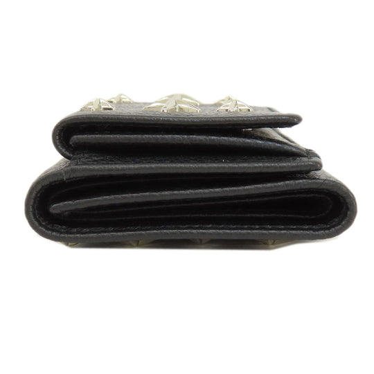 JIMMY CHOO Card Case leather black Star motif Women Used Authentic