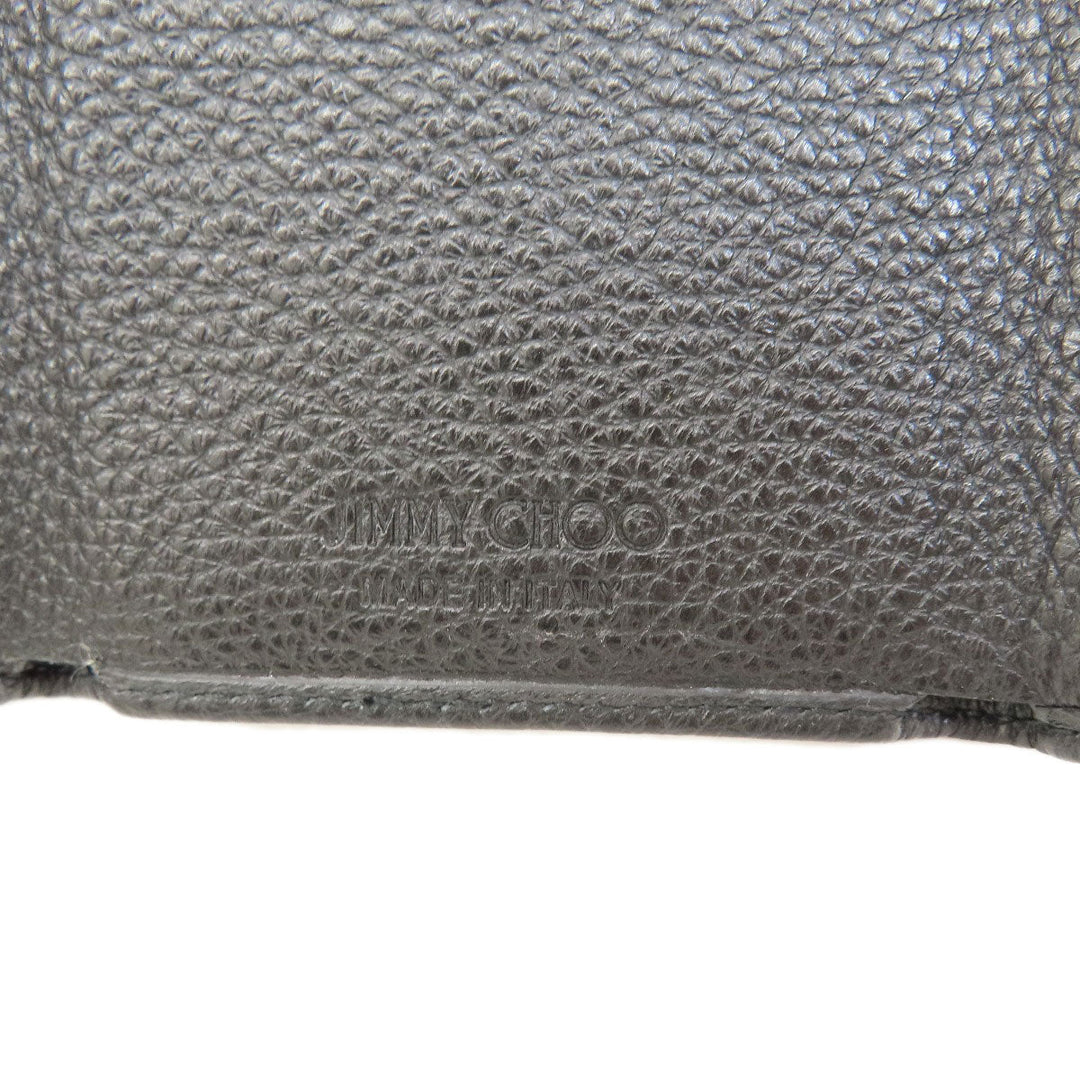 JIMMY CHOO Card Case leather black Star motif Women Used Authentic