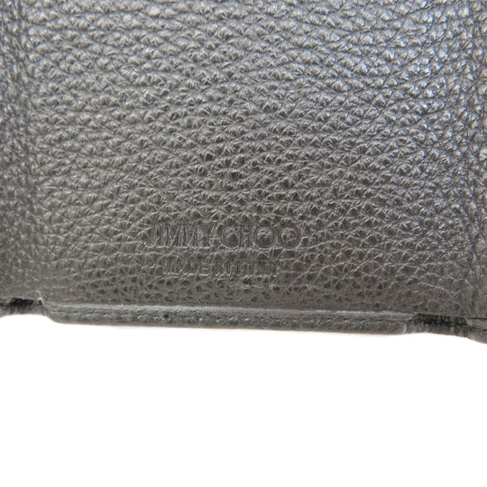 JIMMY CHOO Card Case leather black Star motif Women Used Authentic