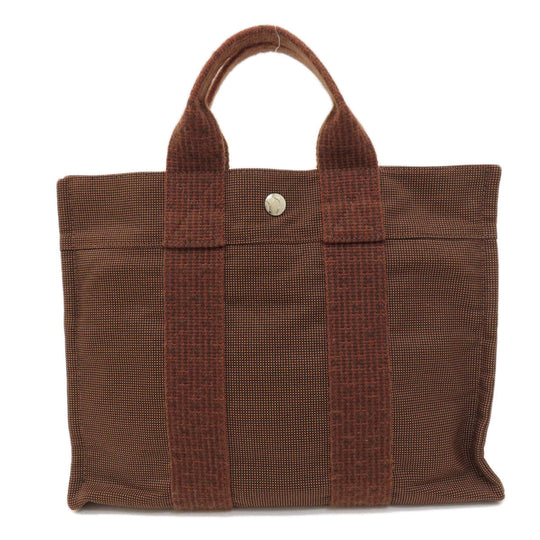 HERMES Tote Bag Cotton canvas Brown Her Line Women(Unisex) Used Authentic