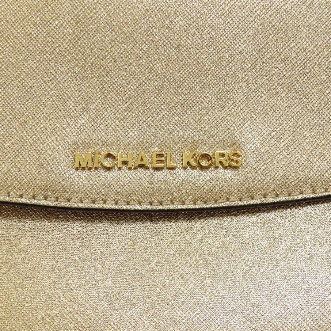 MICHAEL KORS Handbag PVC gold logo 2WAY Women Used Authentic