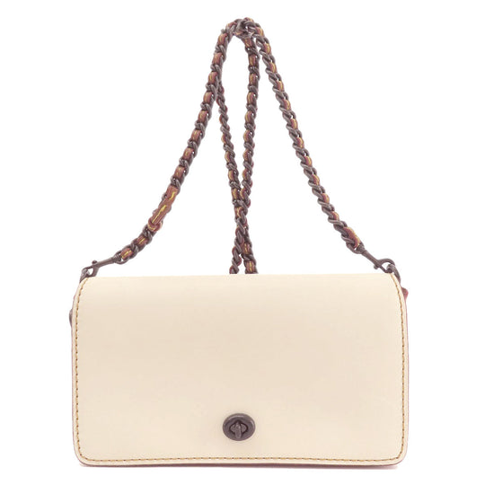 COACH Shoulder Bag 55149 leather white dinky crossbody