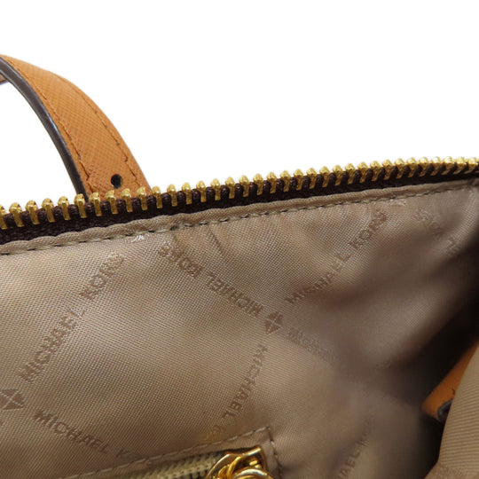 MICHAEL KORS Tote Bag PVC Brown MK signature Women Used Authentic