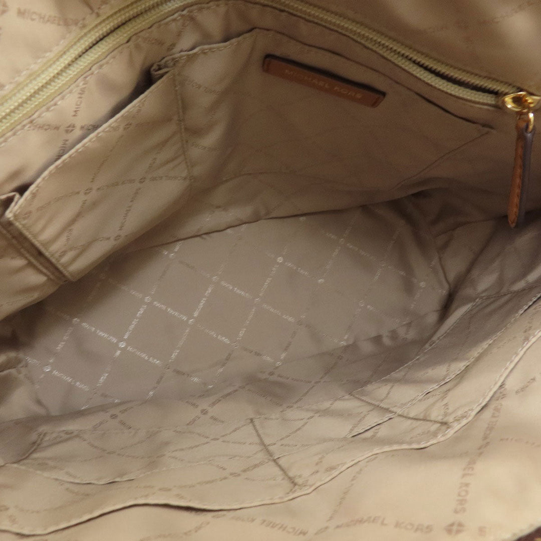 MICHAEL KORS Tote Bag PVC Brown MK signature Women Used Authentic