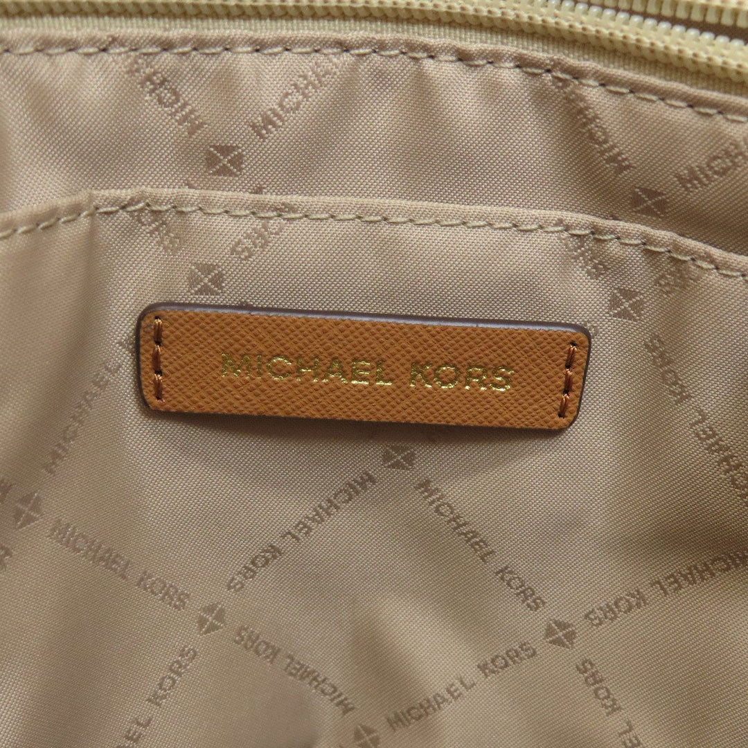 MICHAEL KORS Tote Bag PVC Brown MK signature Women Used Authentic