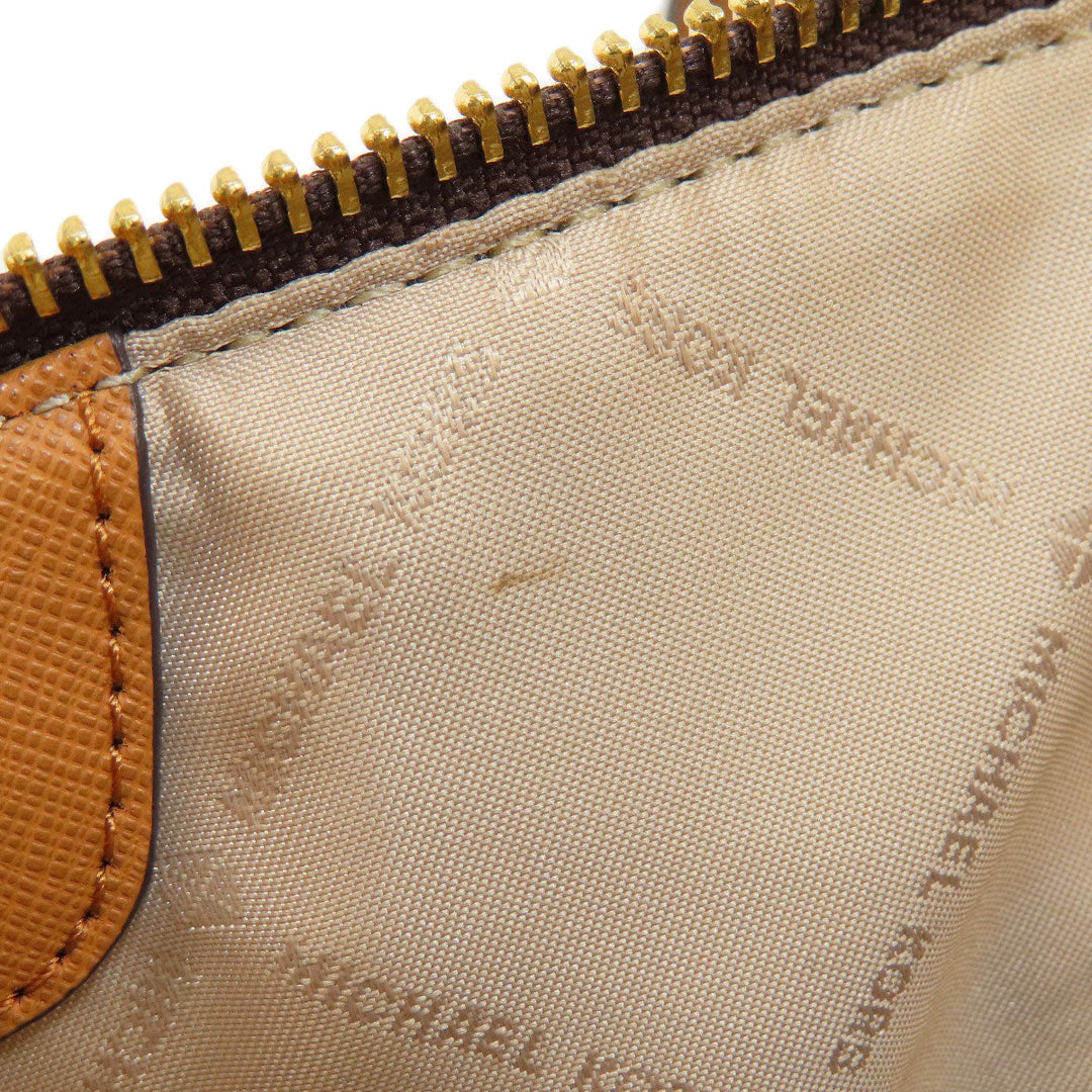 MICHAEL KORS Tote Bag PVC Brown MK signature Women Used Authentic