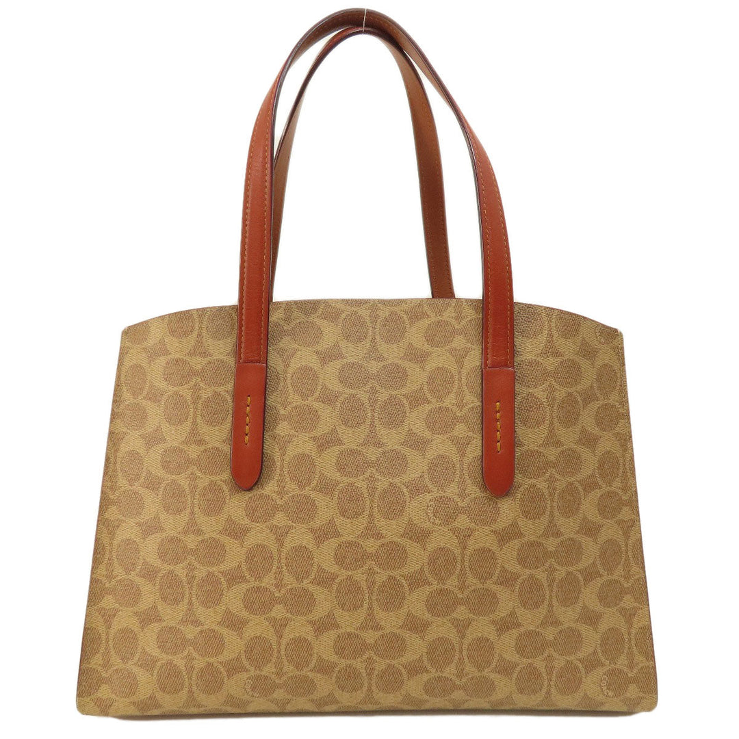 COACH Tote Bag 31210 PVC Brown Signature 2WAY