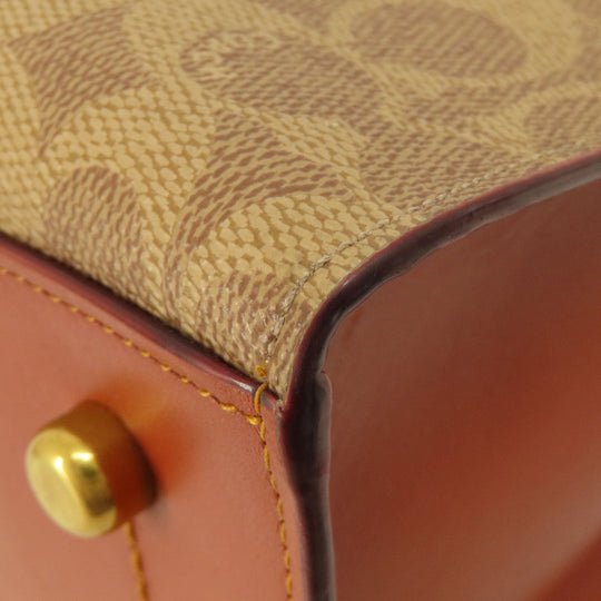 COACH Tote Bag 31210 PVC Brown Signature 2WAY