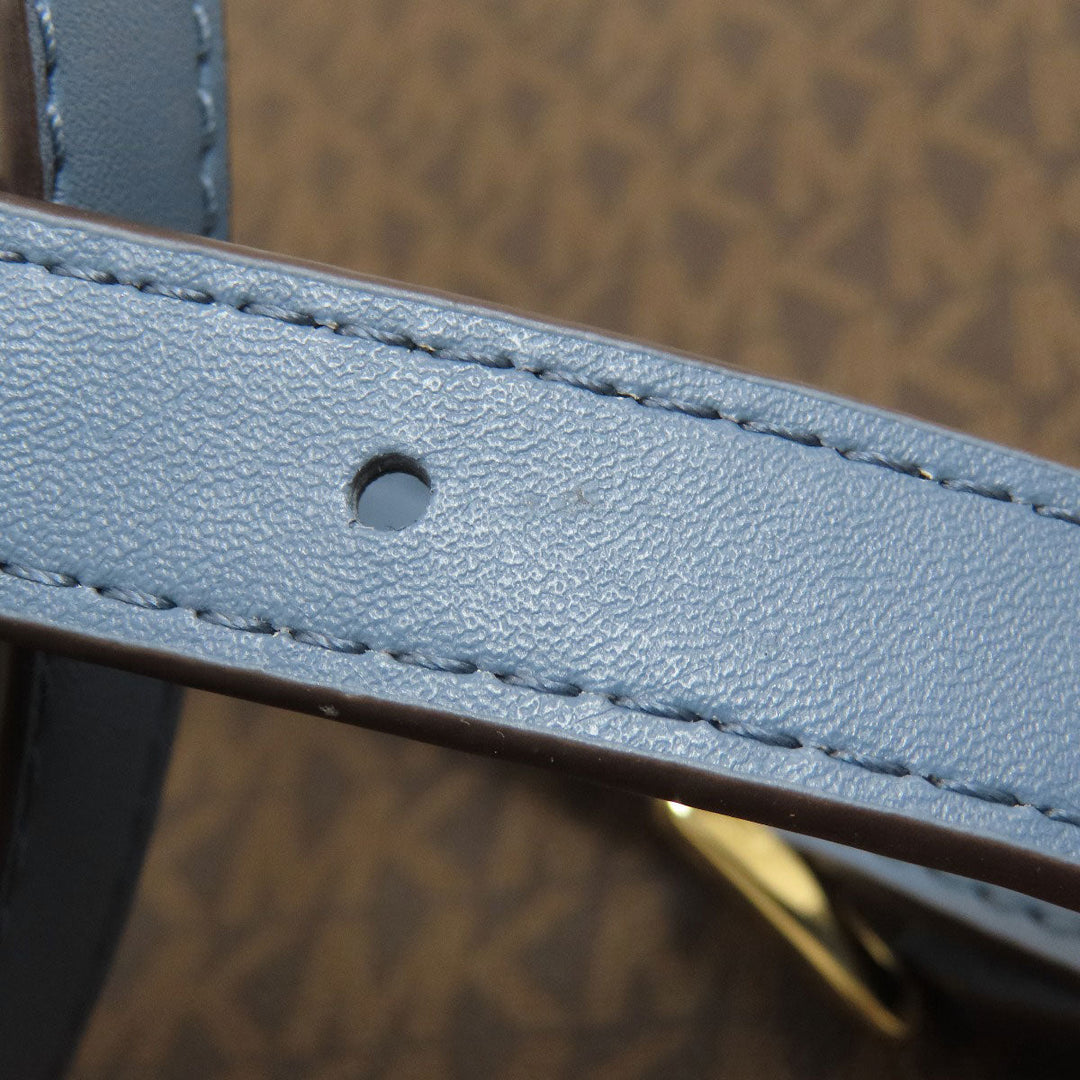 MICHAEL KORS Backpack Leather, Coated Canvas Brown MK signature Women Used Authentic