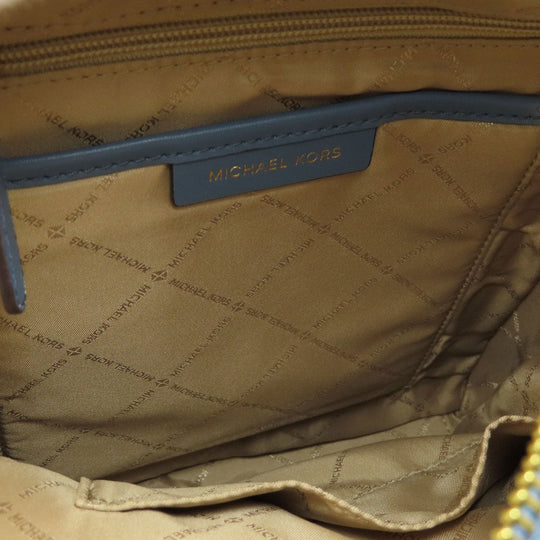 MICHAEL KORS Backpack Leather, Coated Canvas Brown MK signature Women Used Authentic