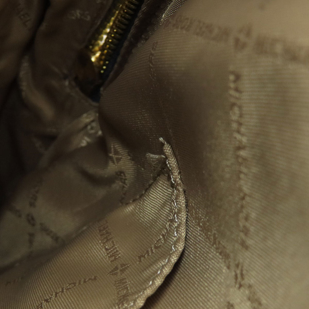 MICHAEL KORS Backpack Leather, Coated Canvas Brown MK signature Women Used Authentic