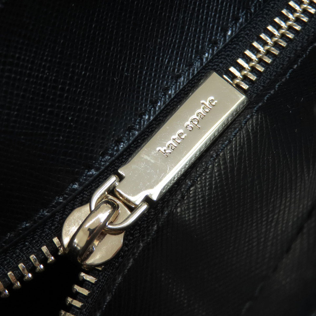 Kate Spade Handbag leather black logoMetal 2WAY Women Used Authentic