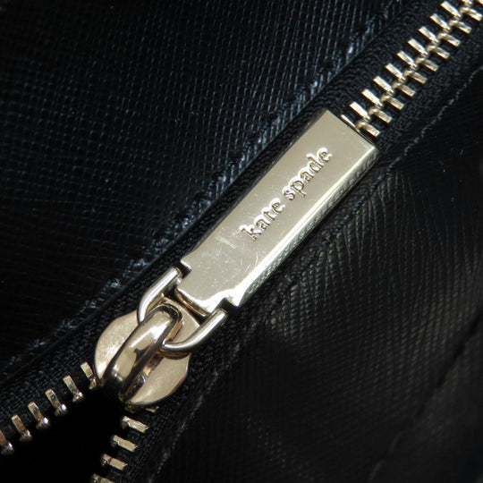 Kate Spade Handbag leather black logoMetal 2WAY Women Used Authentic