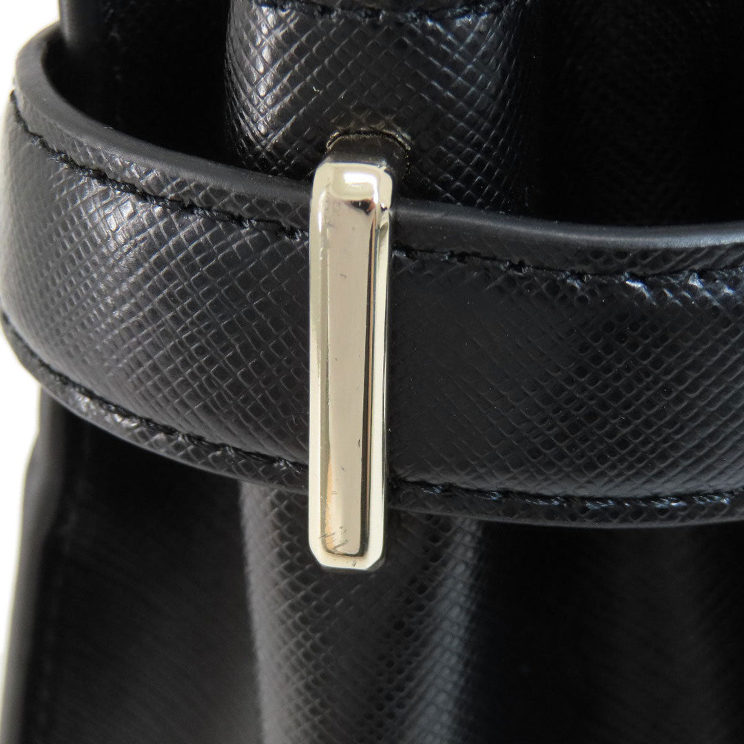 Kate Spade Handbag leather black logoMetal 2WAY Women Used Authentic