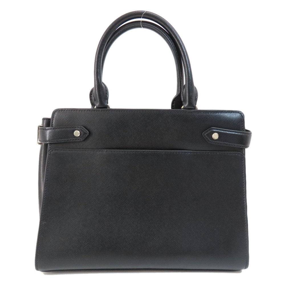 Kate Spade Handbag leather black logoMetal 2WAY Women Used Authentic