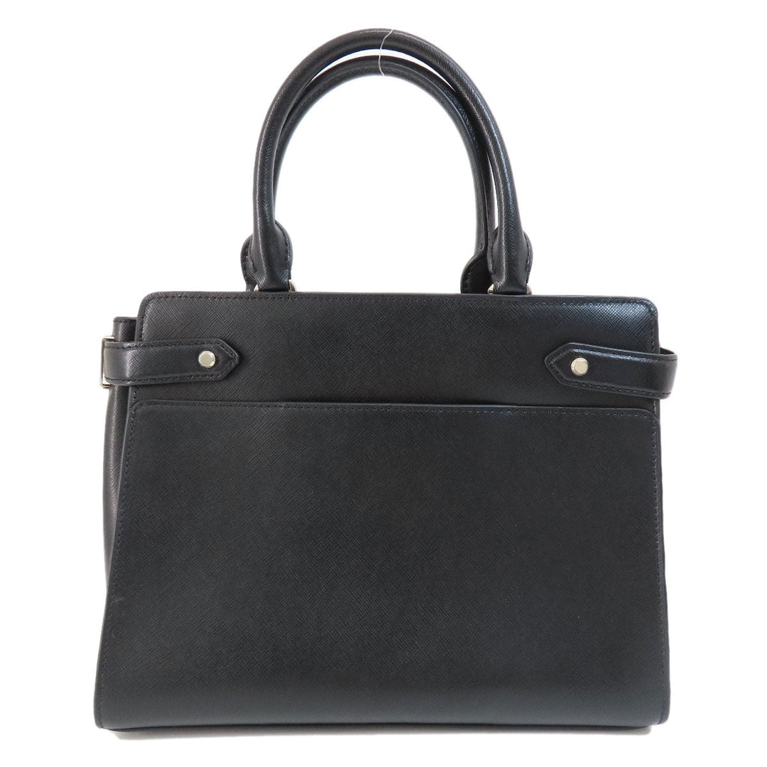 Kate Spade Handbag leather black logoMetal 2WAY Women Used Authentic