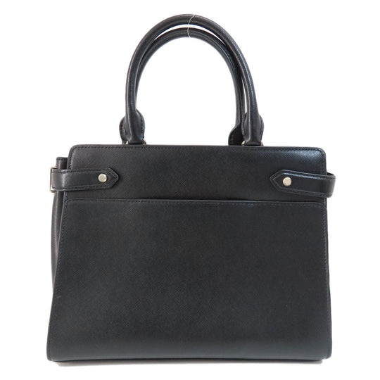 Kate Spade Handbag leather black logoMetal 2WAY Women Used Authentic