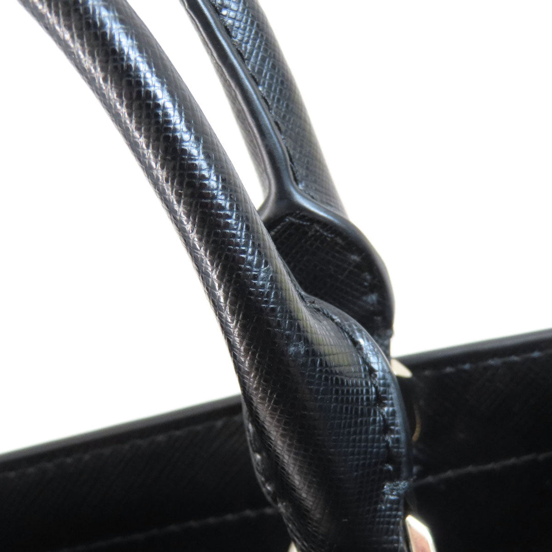 Kate Spade Handbag leather black logoMetal 2WAY Women Used Authentic
