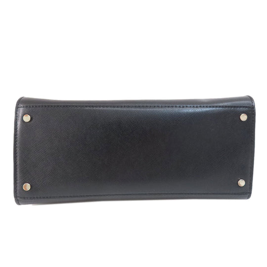 Kate Spade Handbag leather black logoMetal 2WAY Women Used Authentic