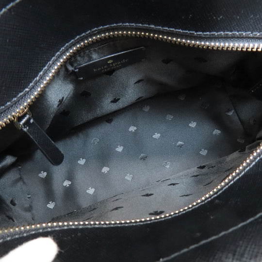 Kate Spade Handbag leather black logoMetal 2WAY Women Used Authentic