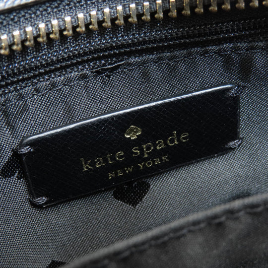 Kate Spade Handbag leather black logoMetal 2WAY Women Used Authentic