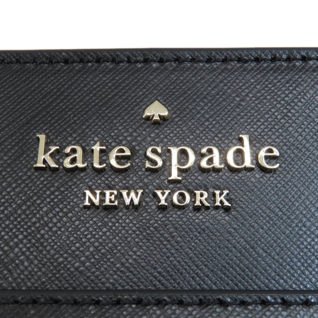 Kate Spade Handbag leather black logoMetal 2WAY Women Used Authentic