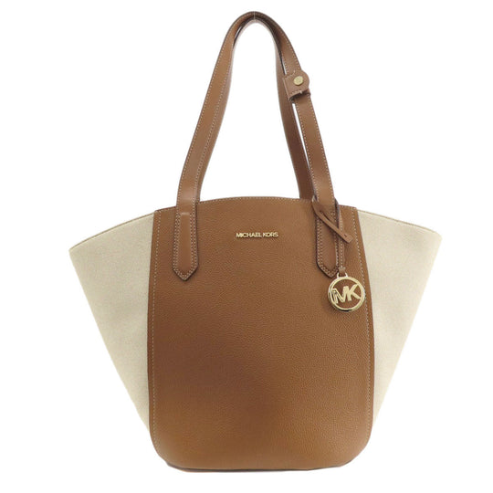 MICHAEL KORS Tote Bag leather Brown logo Women Used Authentic