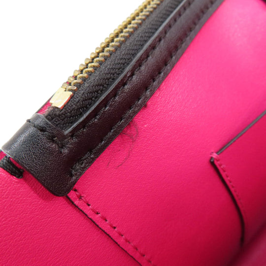 Kate Spade Tote Bag leather black logoMetal 2WAY Women Used Authentic