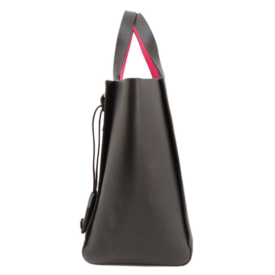 Kate Spade Tote Bag leather black logoMetal 2WAY Women Used Authentic
