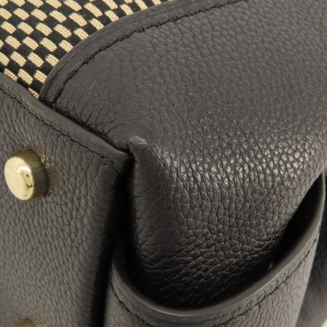 COACH Tote Bag 28895 Leather, Canvas Brown logoMetal Women Used Authentic