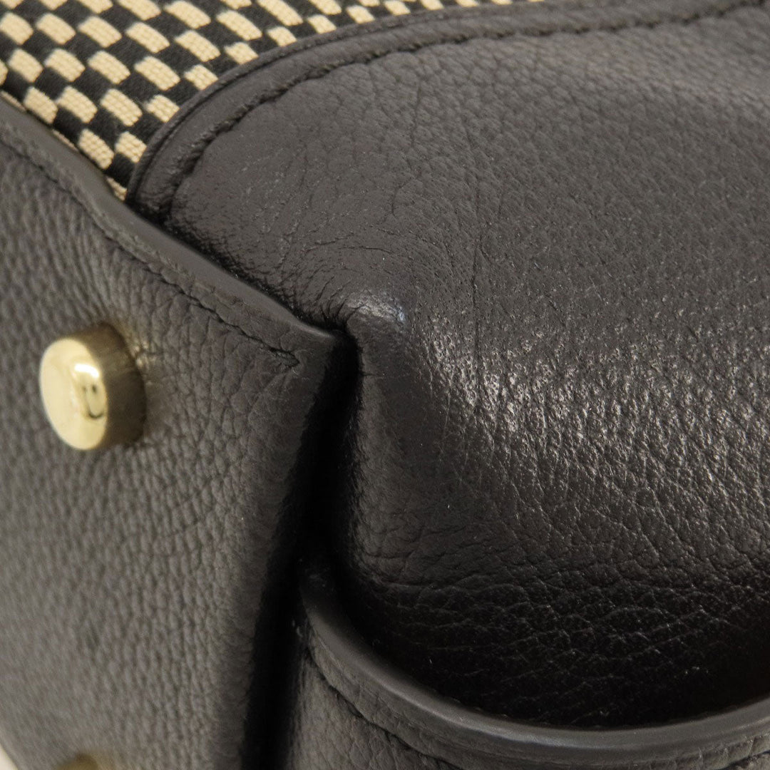 COACH Tote Bag 28895 Leather, Canvas Brown logoMetal Women Used Authentic