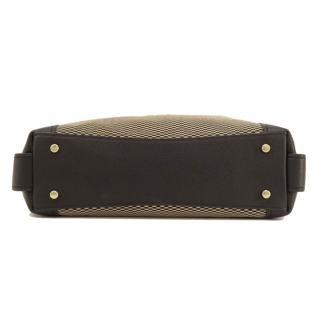 COACH Tote Bag 28895 Leather, Canvas Brown logoMetal Women Used Authentic