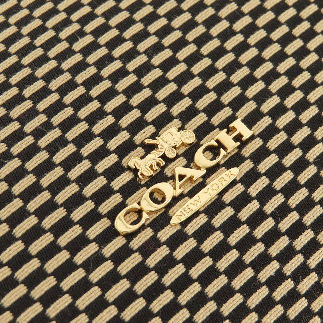 COACH Tote Bag 28895 Leather, Canvas Brown logoMetal Women Used Authentic