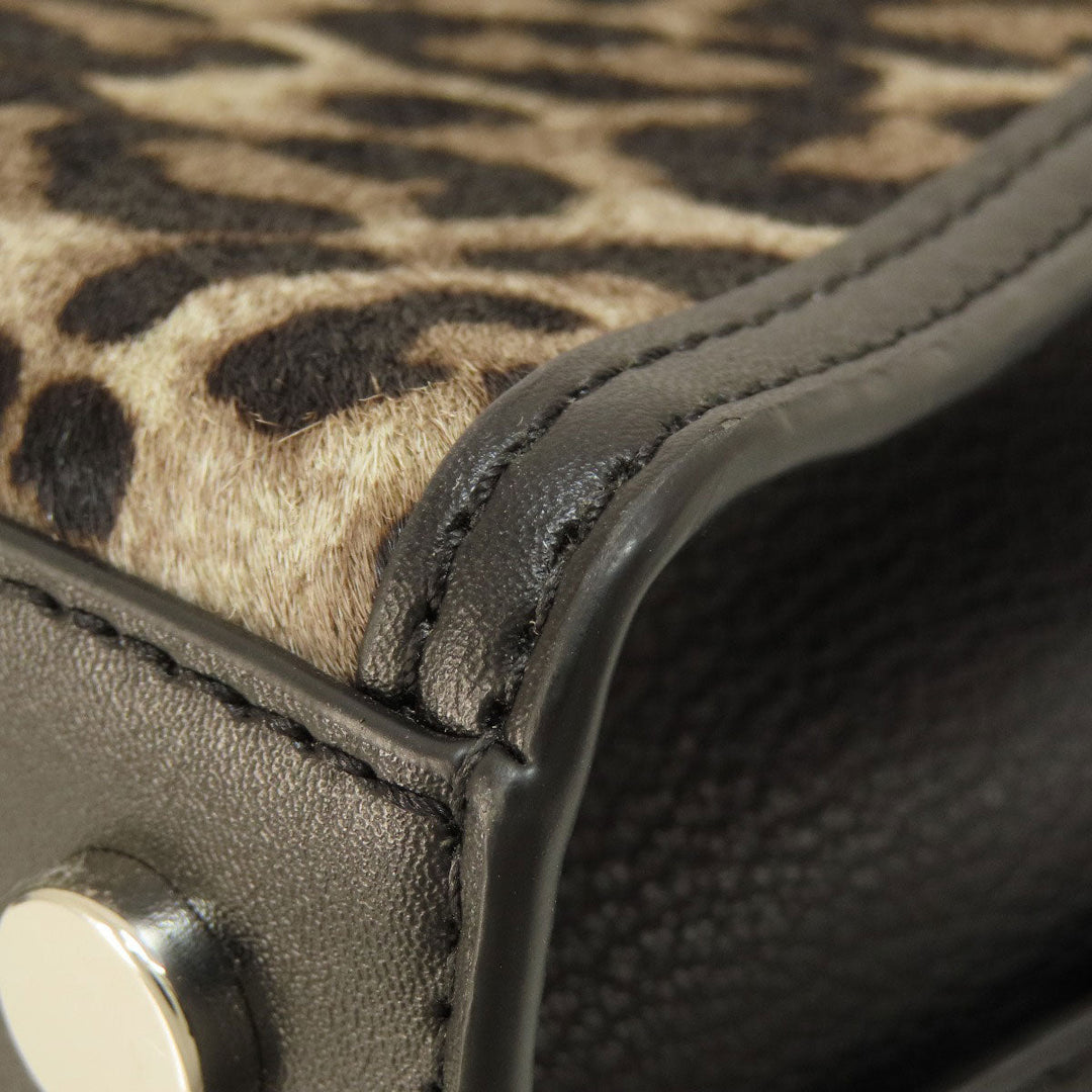 MICHAEL KORS Handbag leather Brown Leopard Pattern 2WAY