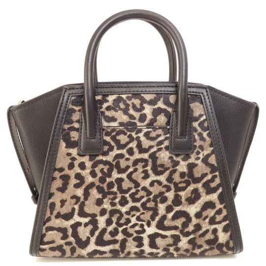 MICHAEL KORS Handbag leather Brown Leopard Pattern 2WAY